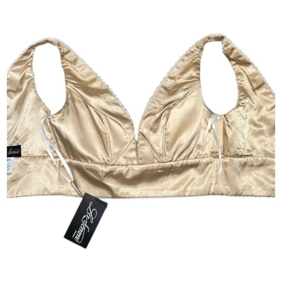 La Femme White Nude Lace Two Piece Formal Gown Dress Size 2 Designer - Picture 9 of 16